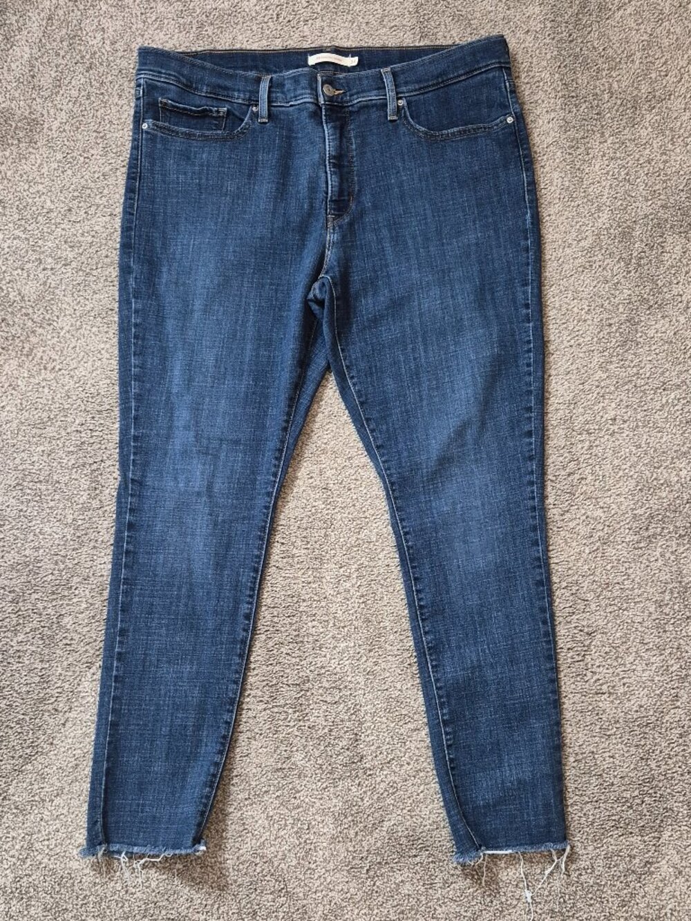 LEVI STRAUSS 311 Shaping Skinny, Stretch Raw Hem Blue Jeans; Size 34